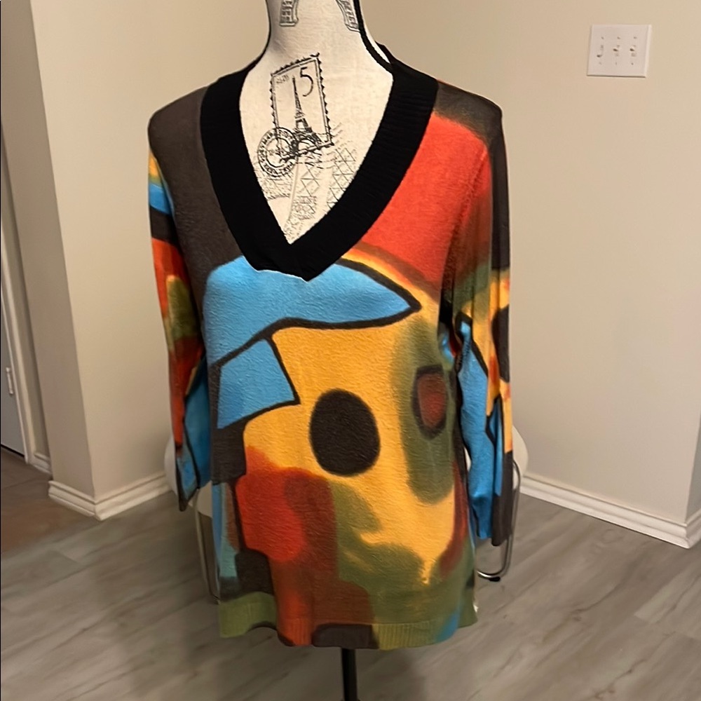AZI Multicolor V-Neck Sweater